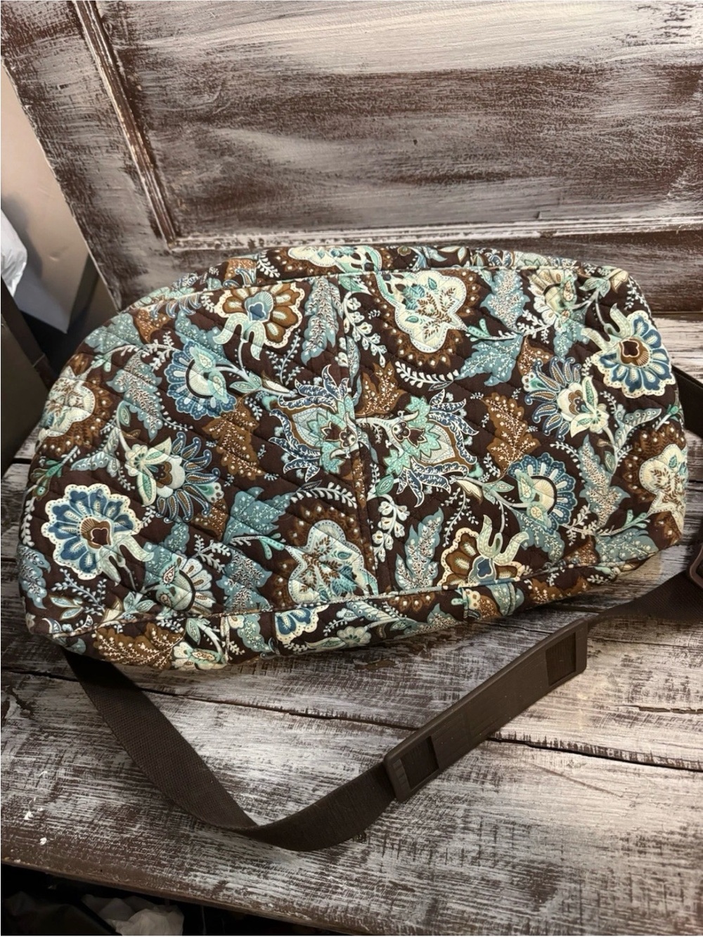 Vera Bradley Weekender Duffel Bag Retired Print Java Blue - Picture 6 of 6